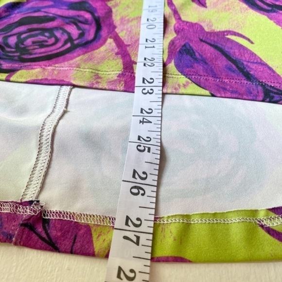 The Zig Zag Stripe Green‎ with Purple Roses Boxy Oversized Top - Picture 9 of 10